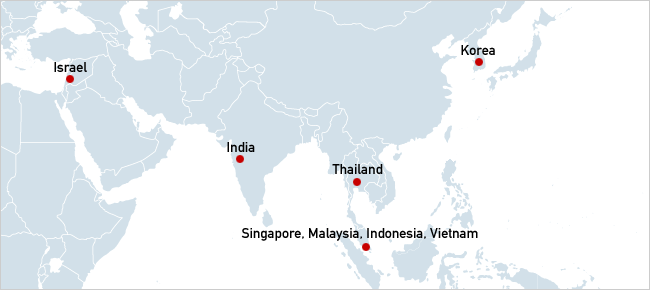 Main Distributors in Asia